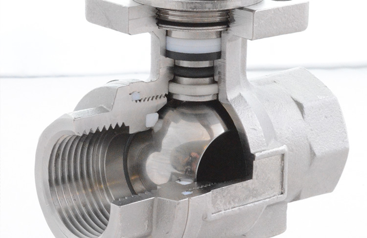 Ball valve cut-open