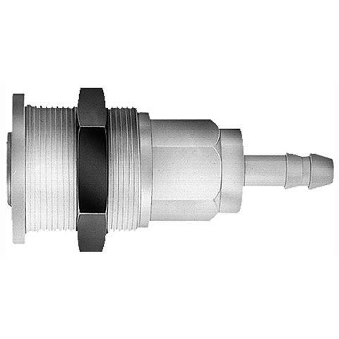 17021560 Coupling - Double Shut-off - Panel Mount Double shut-off quick coupler (KB serie) On the double shut-off systems, after disconnection, the flow stops both in the coupling and in the plug. The medium remains in the hose in both connecting lines, the pressure is held constant and will not be released.