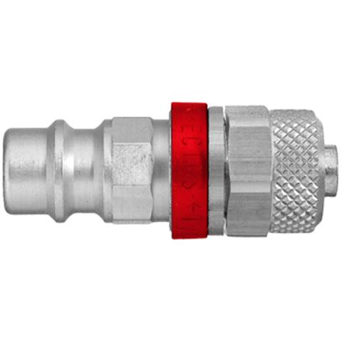 45136625 Nipple - Straight-through - Plastic Hose Connection Nipple Straight through - coded systems/ Rectukey.  The mechanical coding of the coupling and plug offers a  guarantee for avoiding mix-ups between media when coupling, which is complemented by the color coding of the anodised sleeves. Double shut-off version available on request.