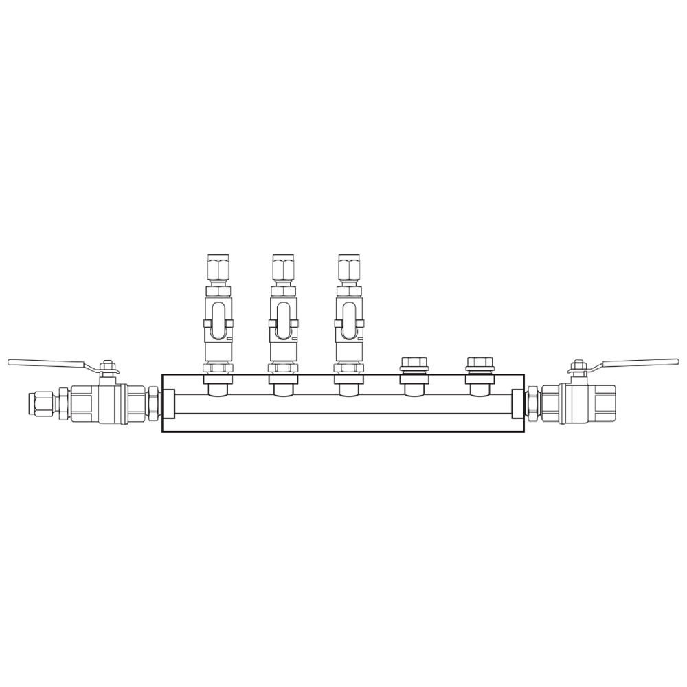 M1031122 Verdeelblokken Messing