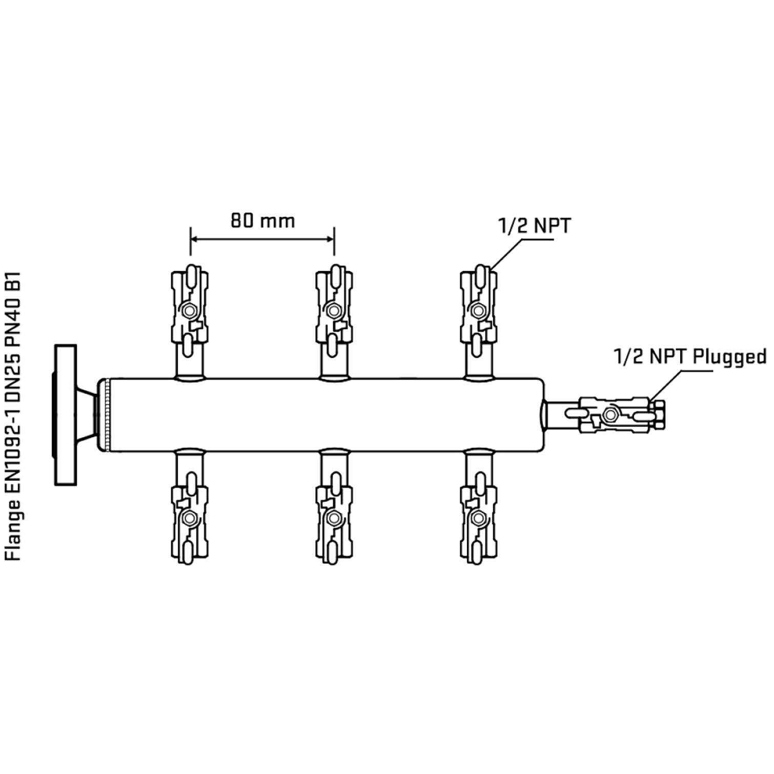 M506A010310 Manifolds Stainless Steel Double Sided