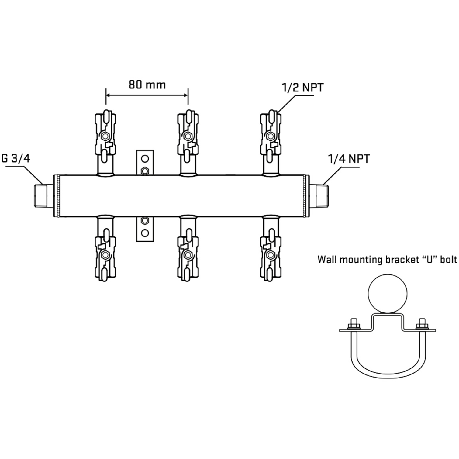 M506A010441 Manifolds Stainless Steel Double Sided