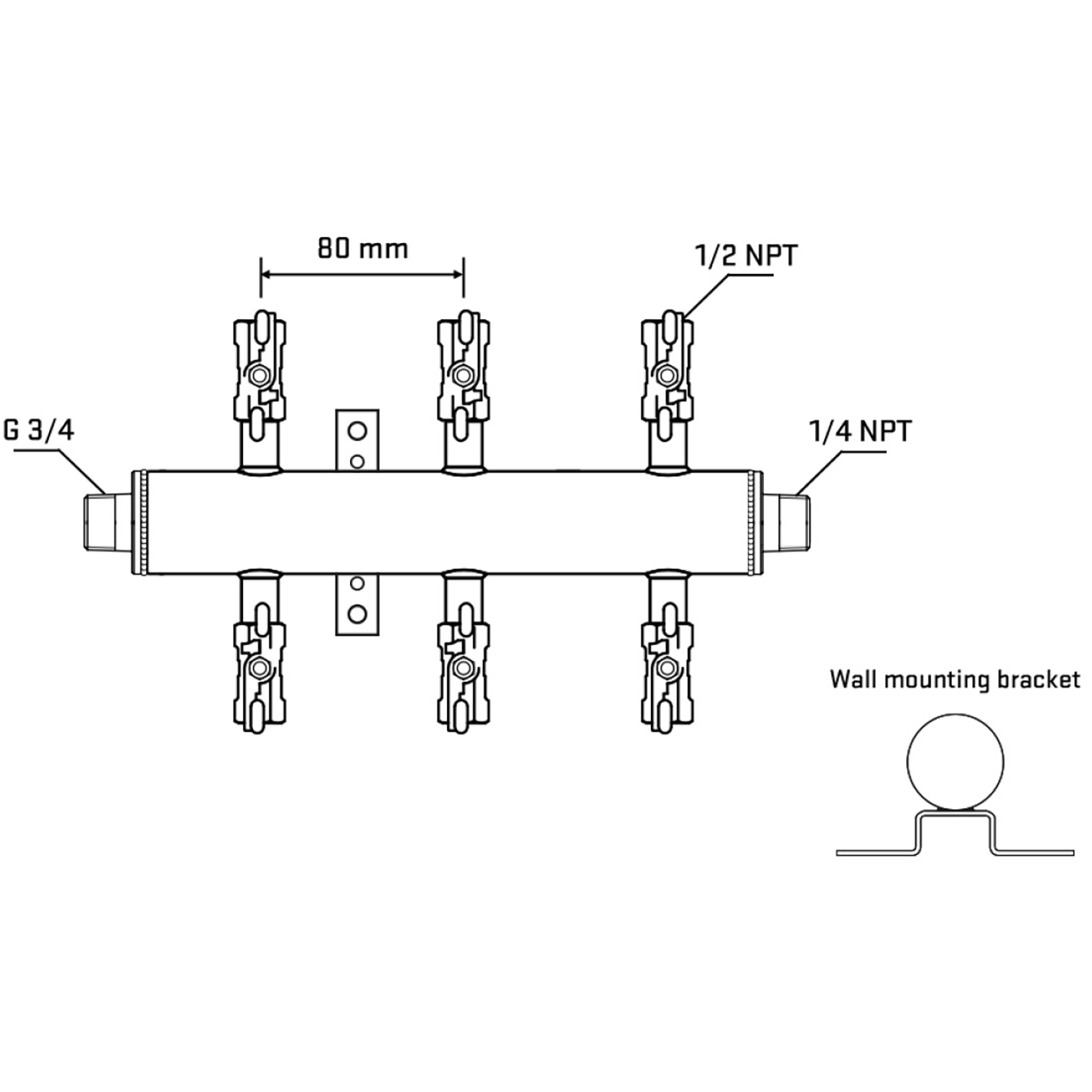 M506A010442 Manifolds Stainless Steel Double Sided