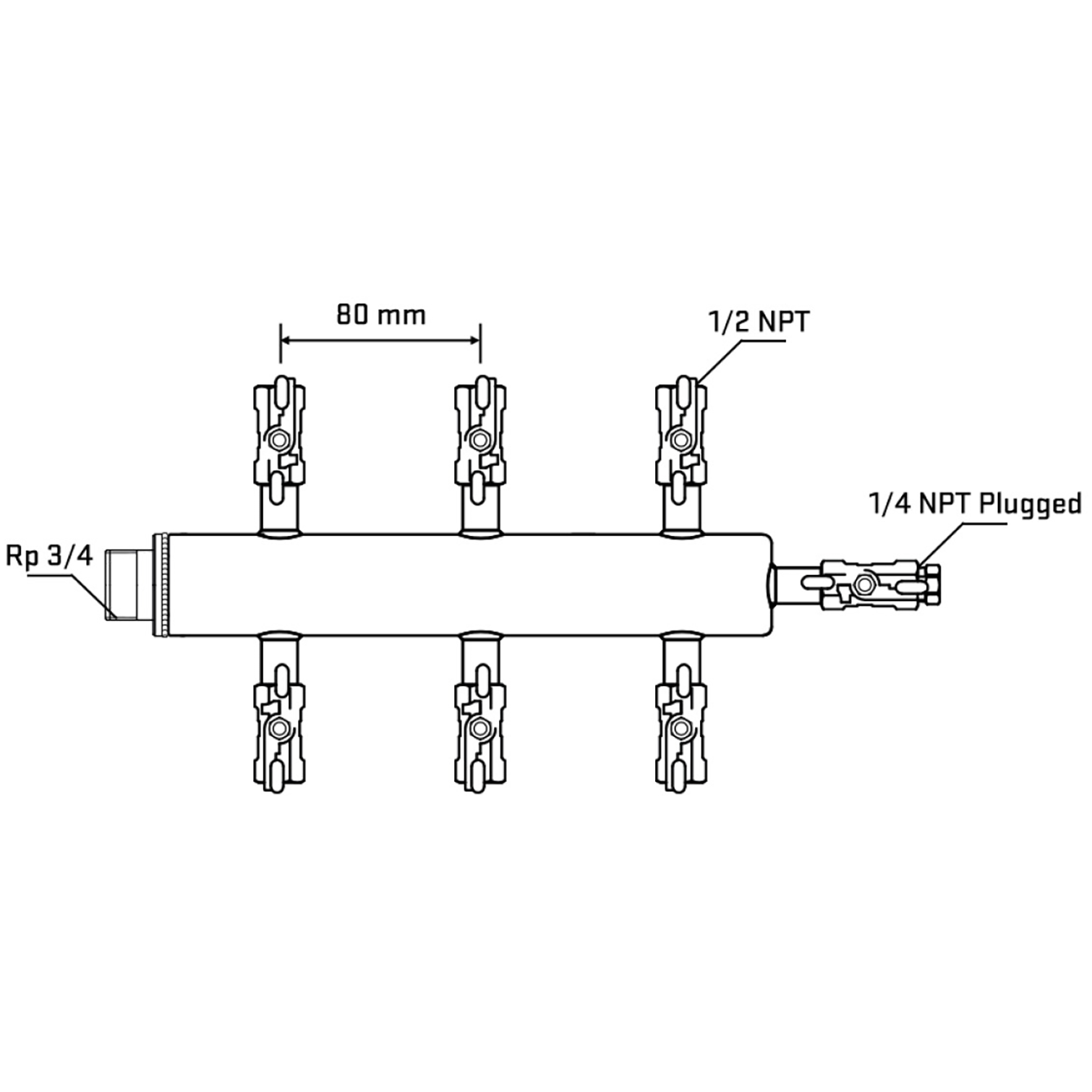 M506A010620 Manifolds Stainless Steel Double Sided