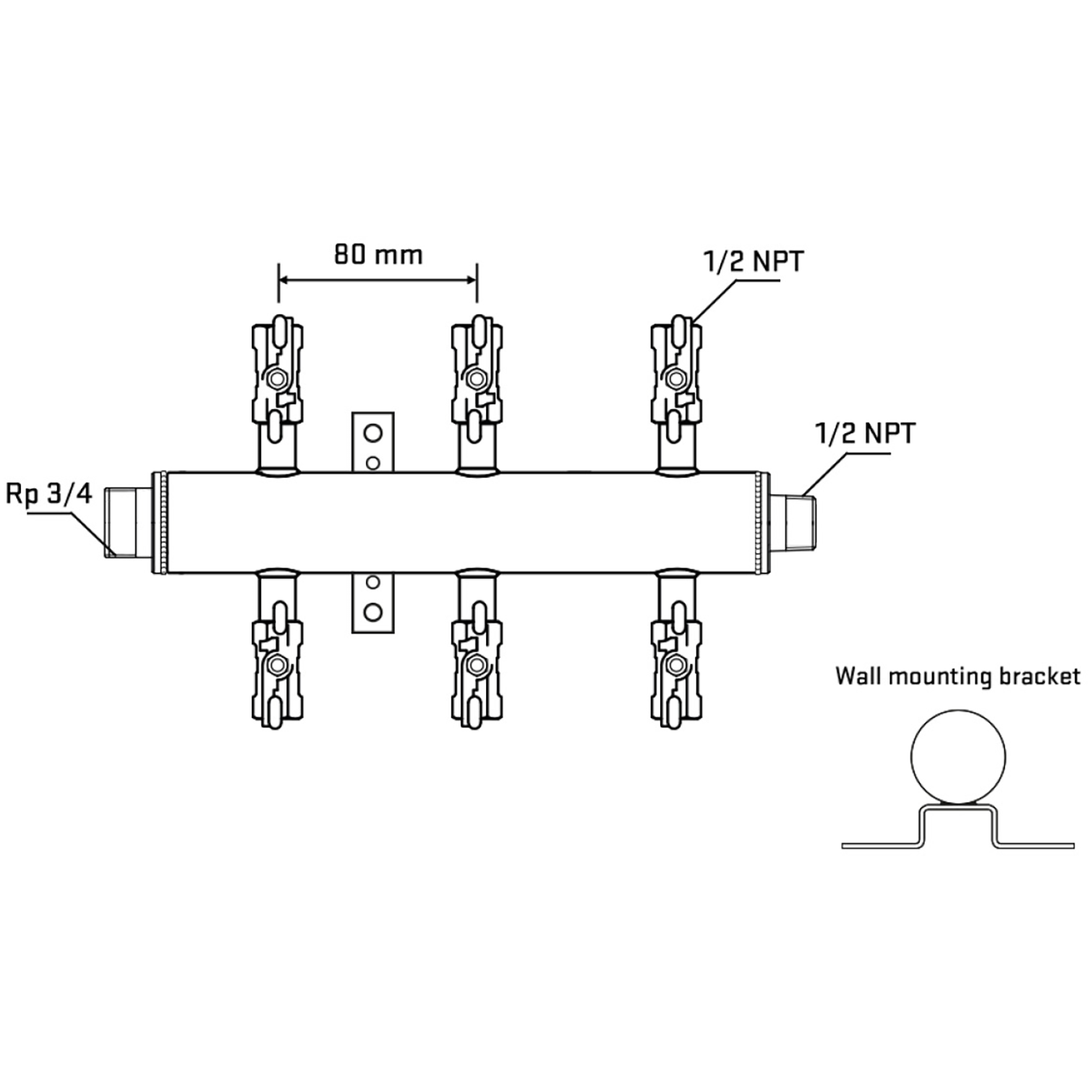 M506A010632 Manifolds Stainless Steel Double Sided