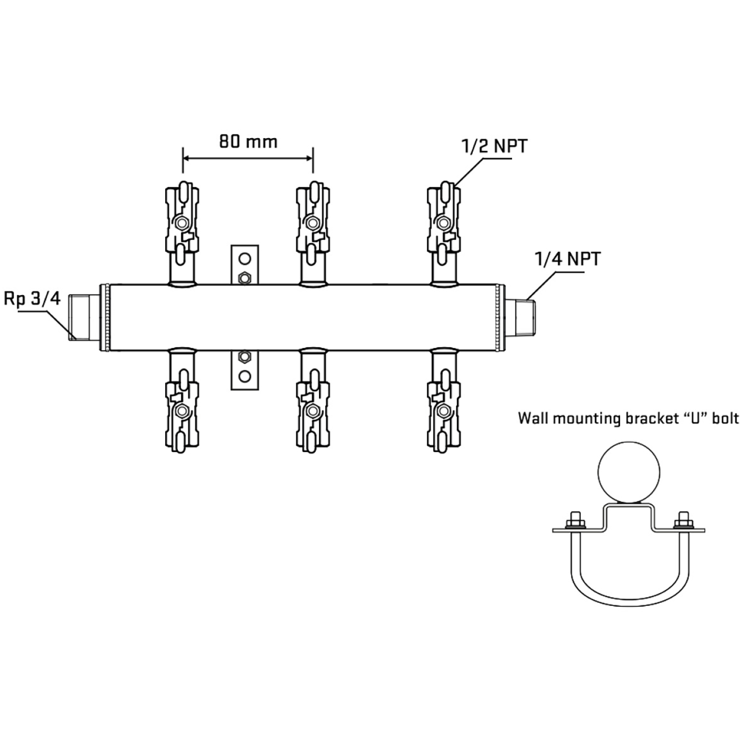 M506A010641 Manifolds Stainless Steel Double Sided