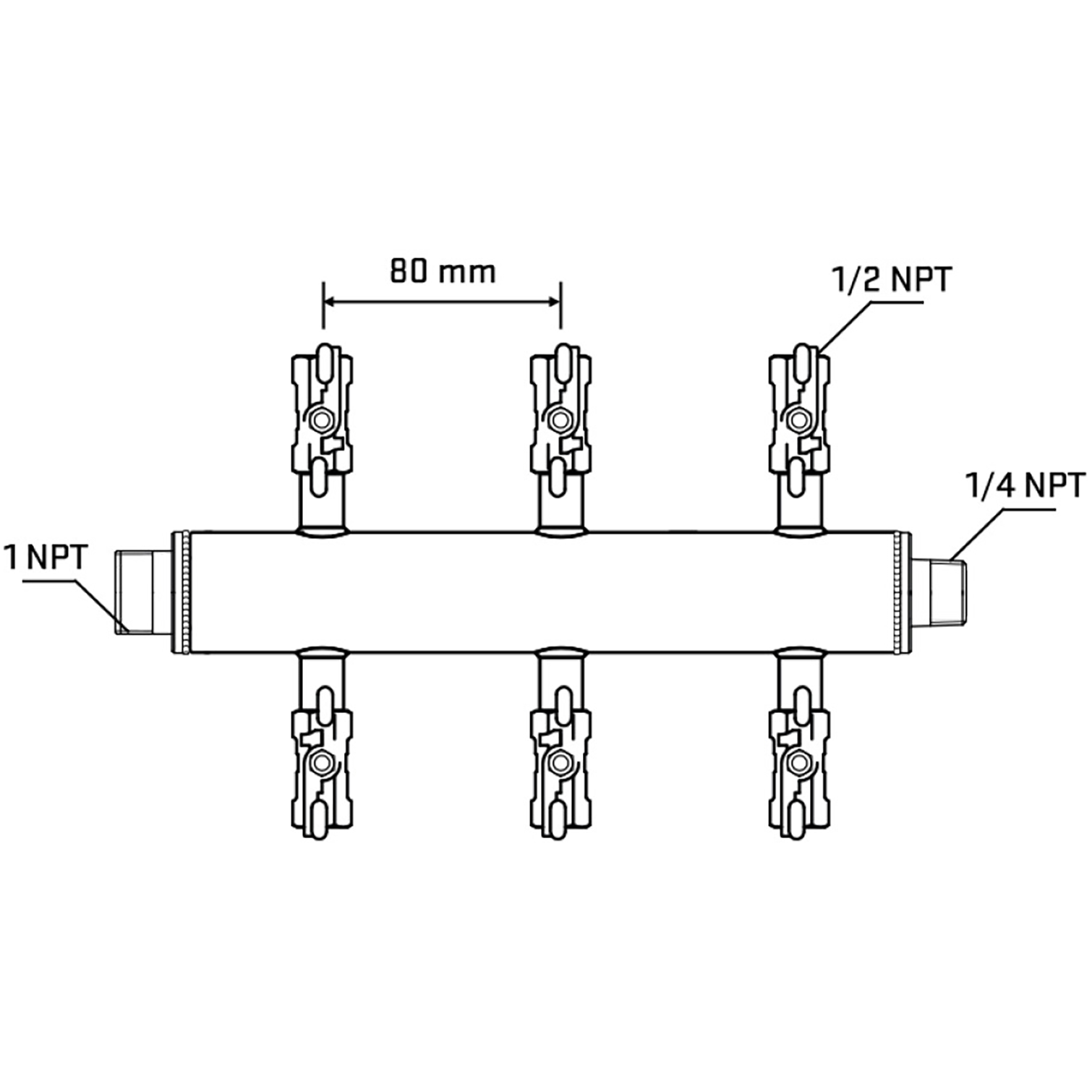 M506A011140 Manifolds Stainless Steel Double Sided