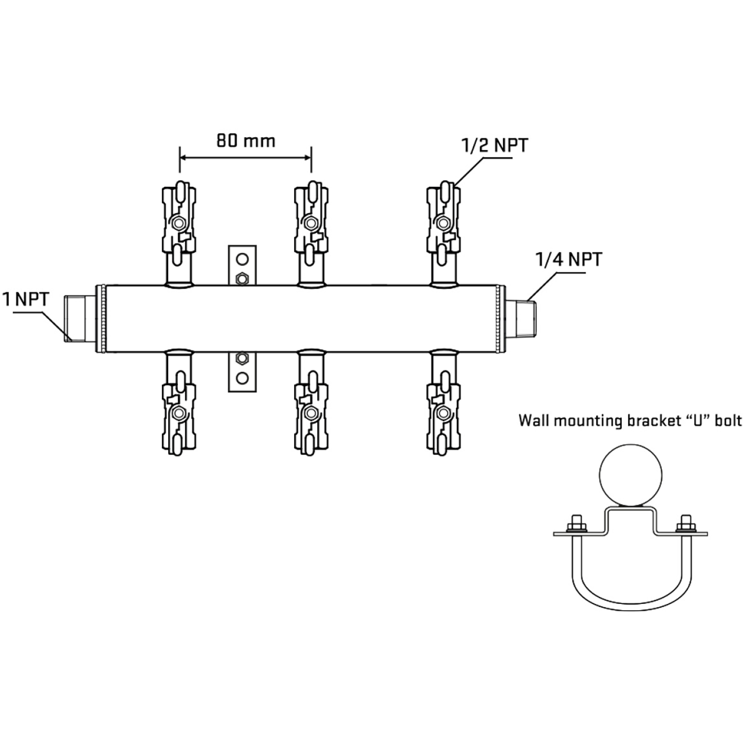 M506A011141 Manifolds Stainless Steel Double Sided