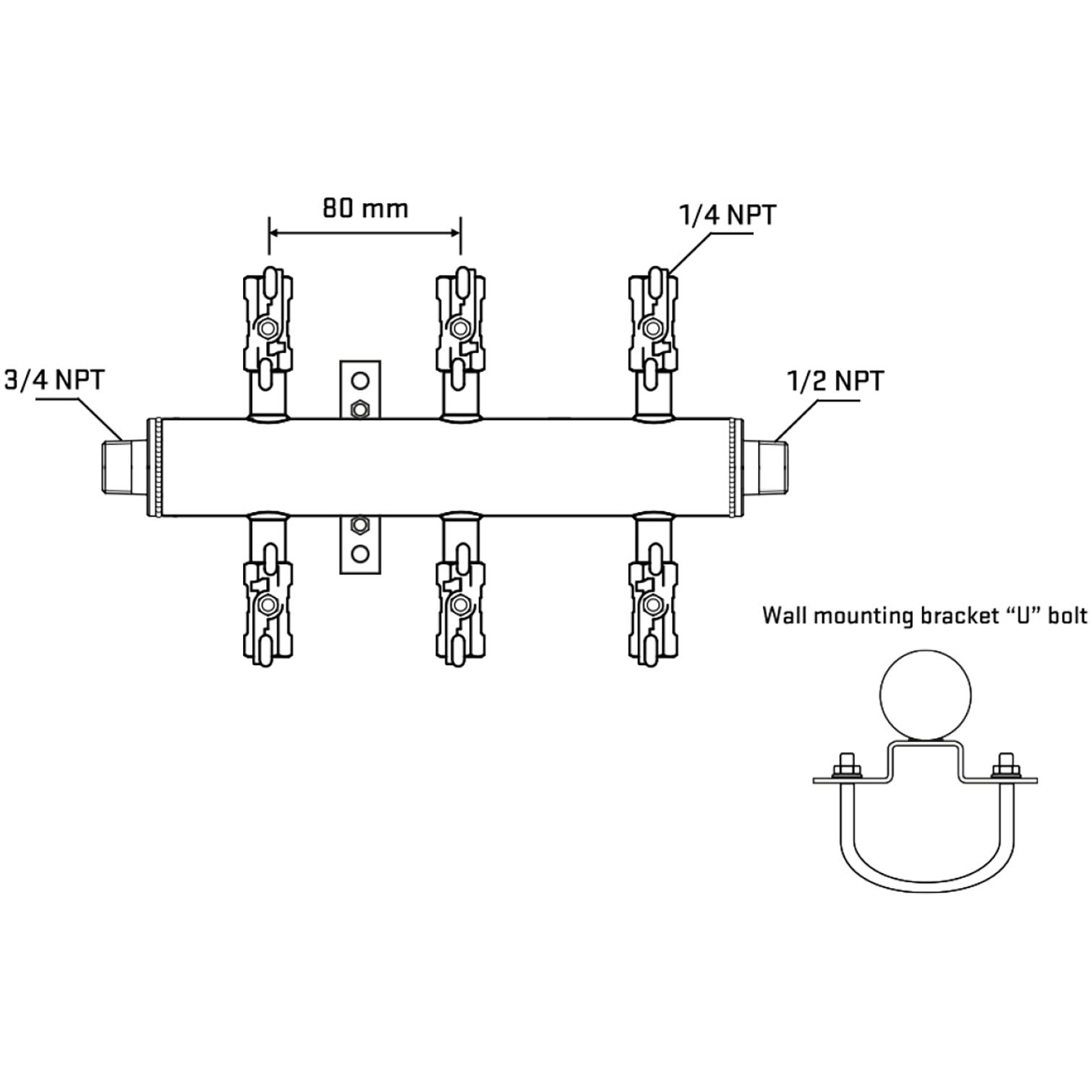 M506A020831 Manifolds Stainless Steel Double Sided