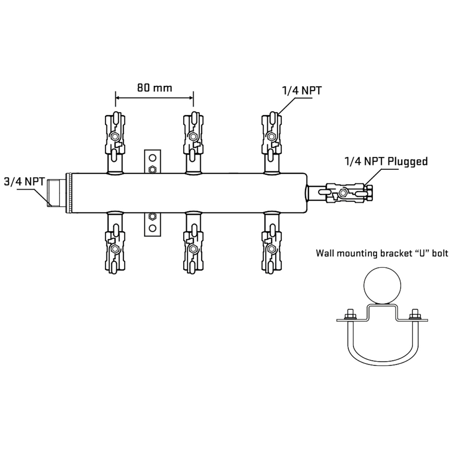 M506A021021 Manifolds Stainless Steel Double Sided