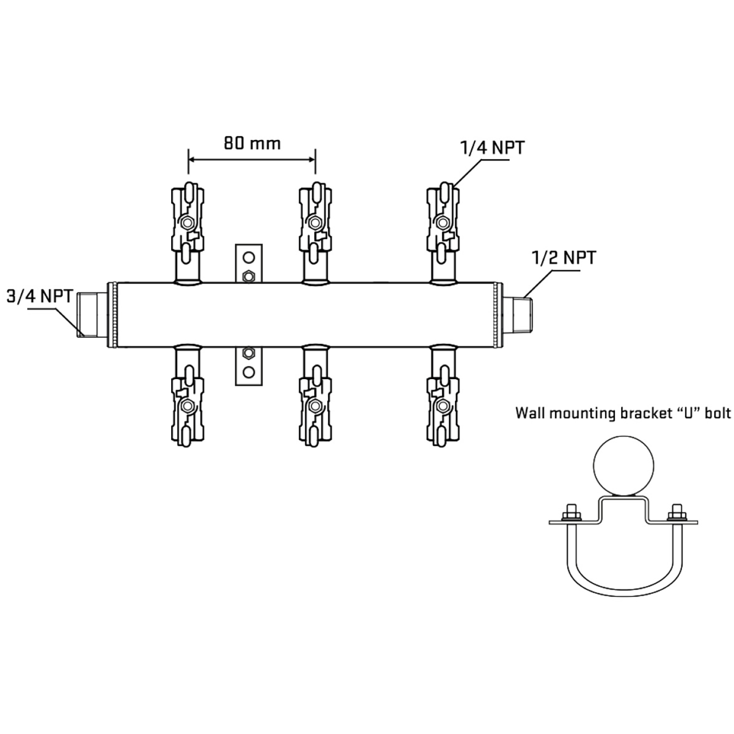 M506A021031 Manifolds Stainless Steel Double Sided