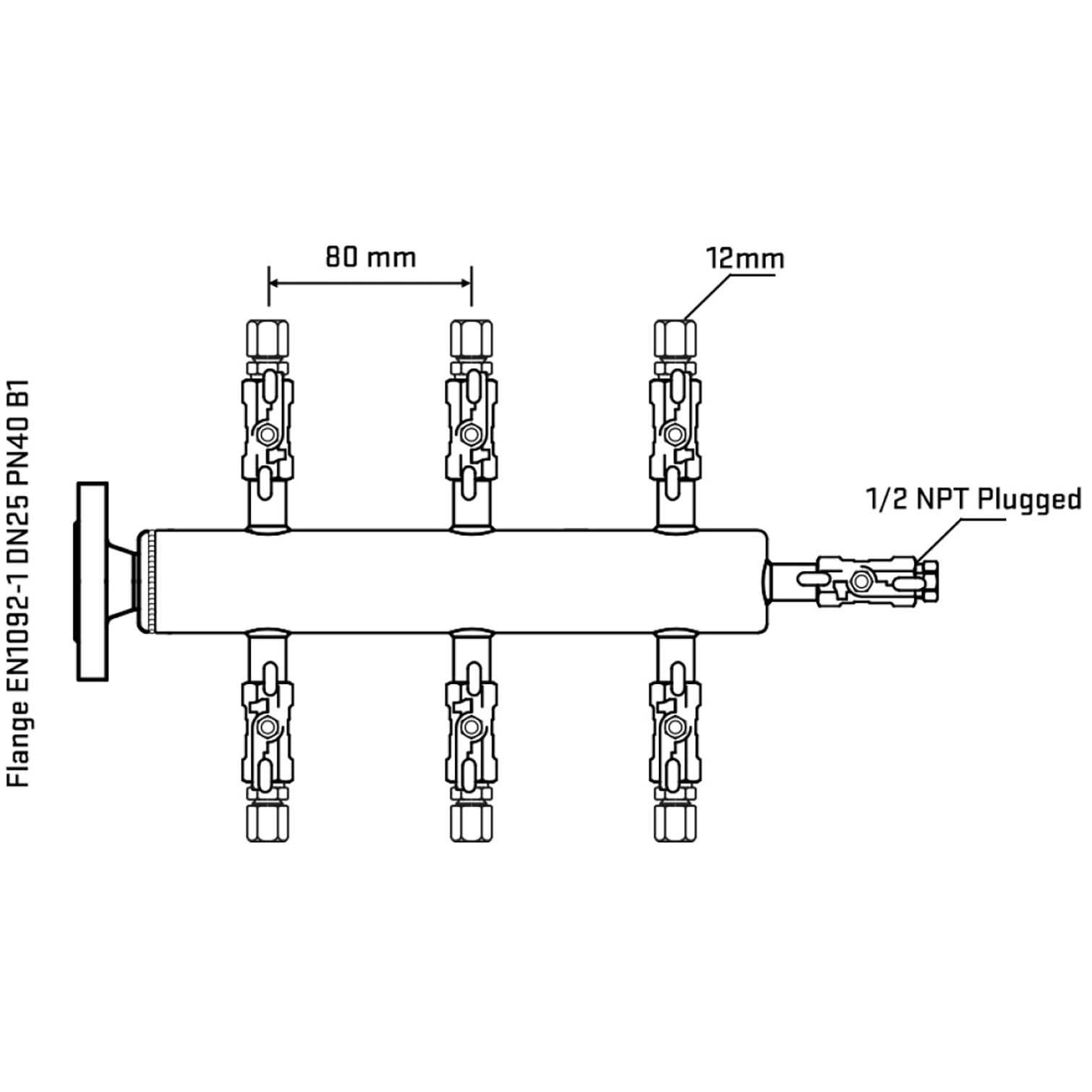 M506A030310 Manifolds Stainless Steel Double Sided