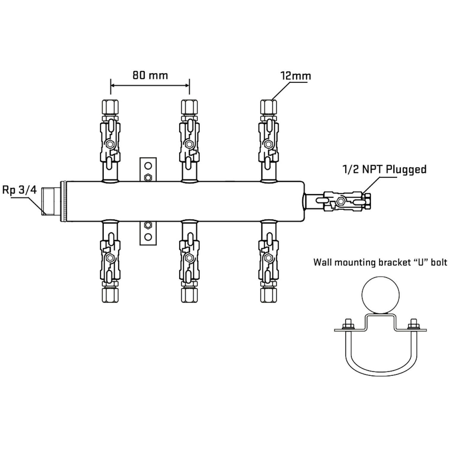 M506A030611 Manifolds Stainless Steel Double Sided