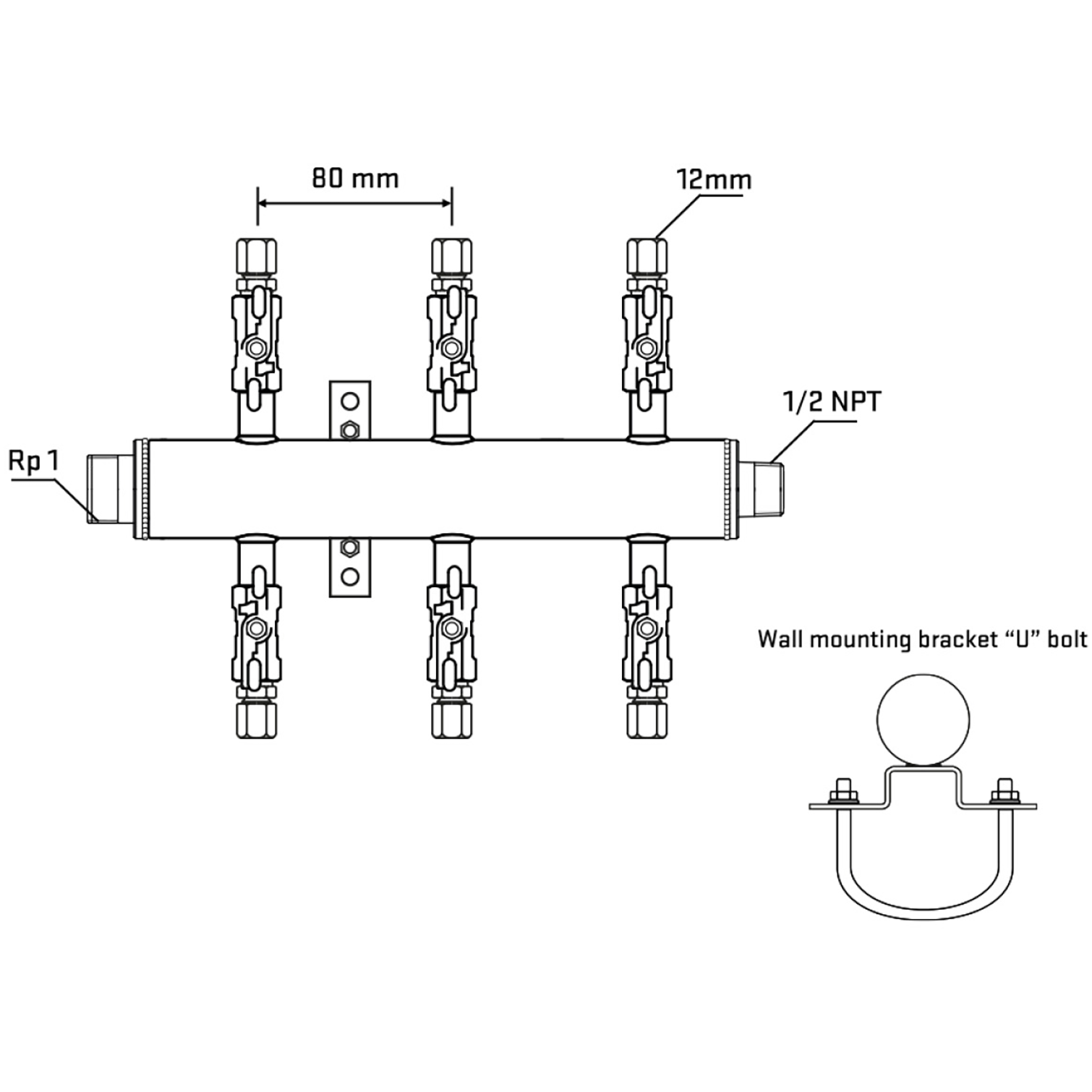 M506A030731 Manifolds Stainless Steel Double Sided