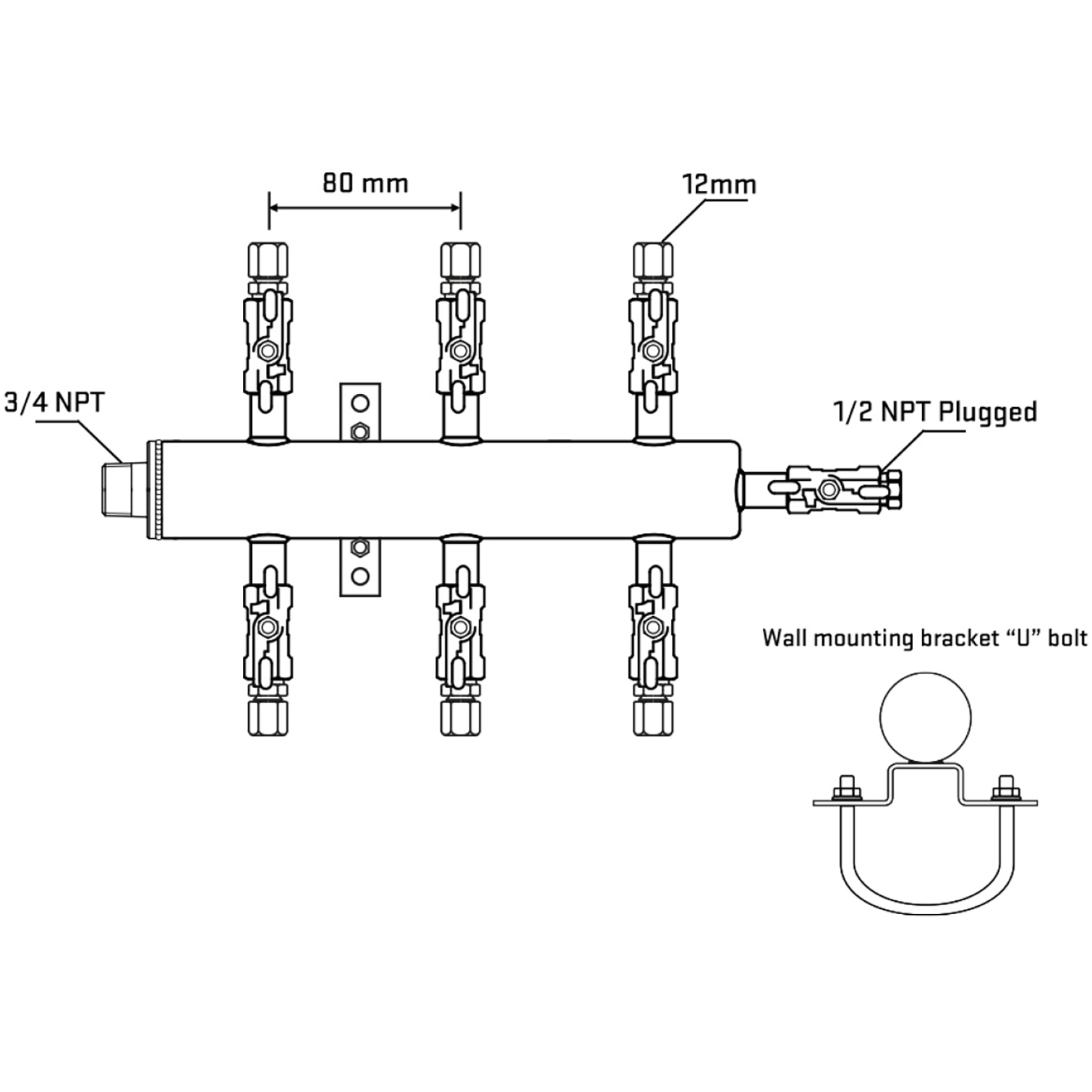 M506A030811 Manifolds Stainless Steel Double Sided