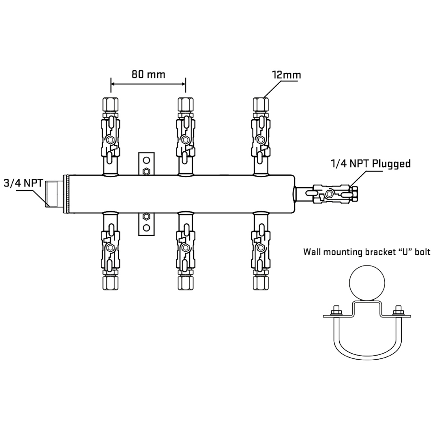 M506A031021 Manifolds Stainless Steel Double Sided