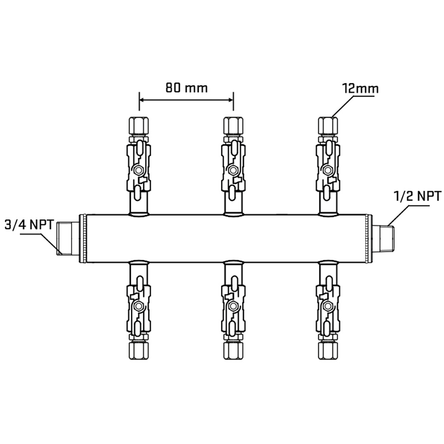 M506A031030 Manifolds Stainless Steel Double Sided