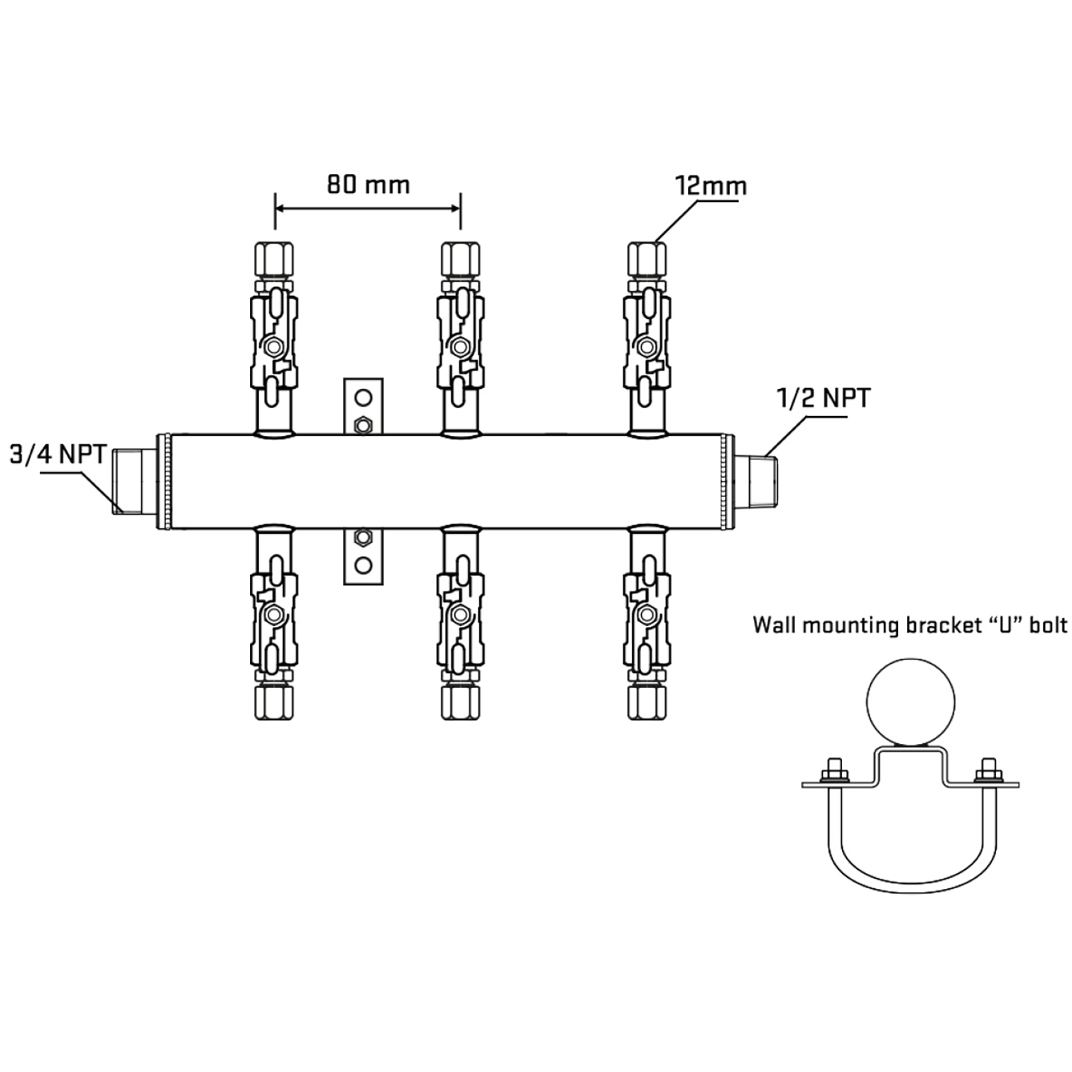 M506A031031 Manifolds Stainless Steel Double Sided