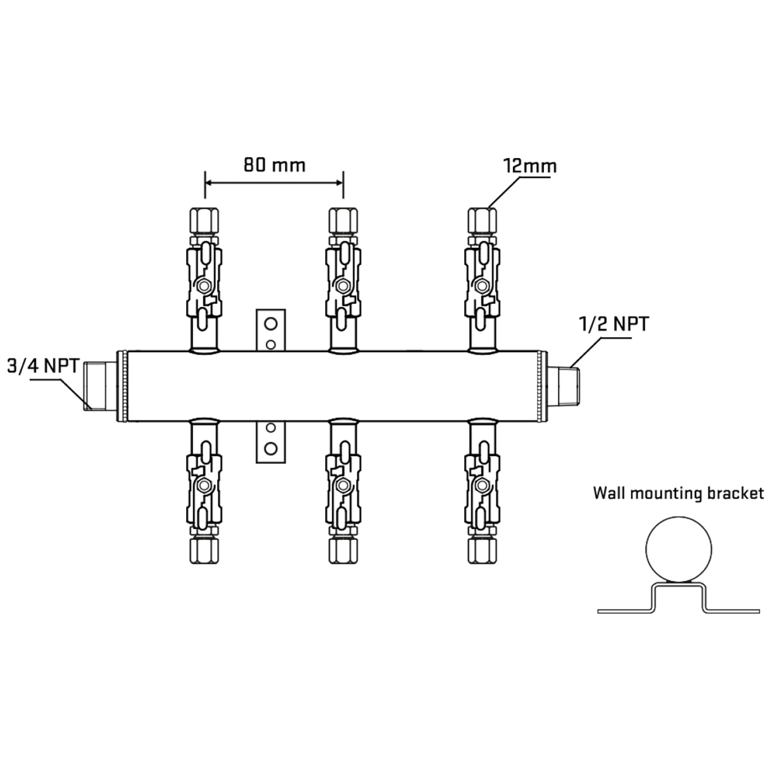 M506A031032 Manifolds Stainless Steel Double Sided