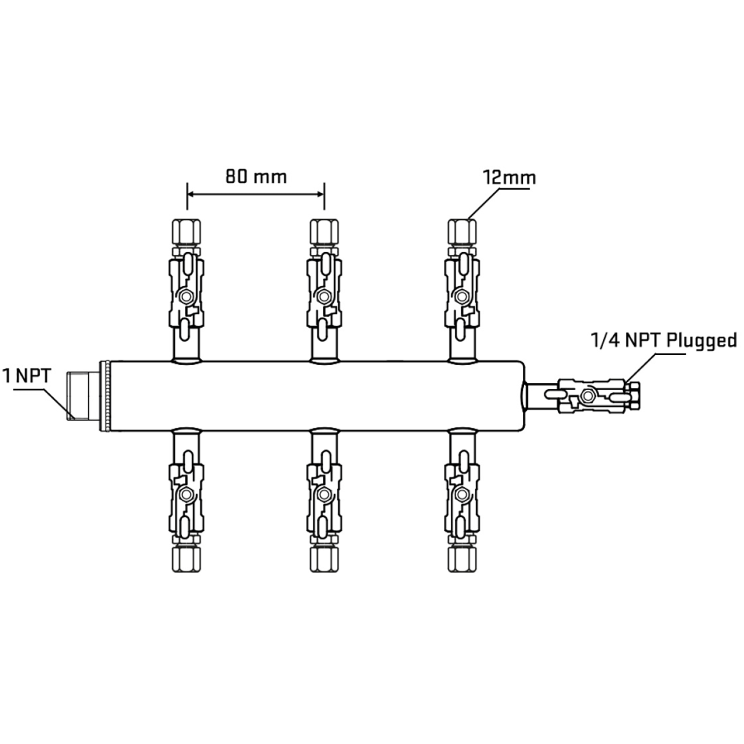 M506A031120 Manifolds Stainless Steel Double Sided