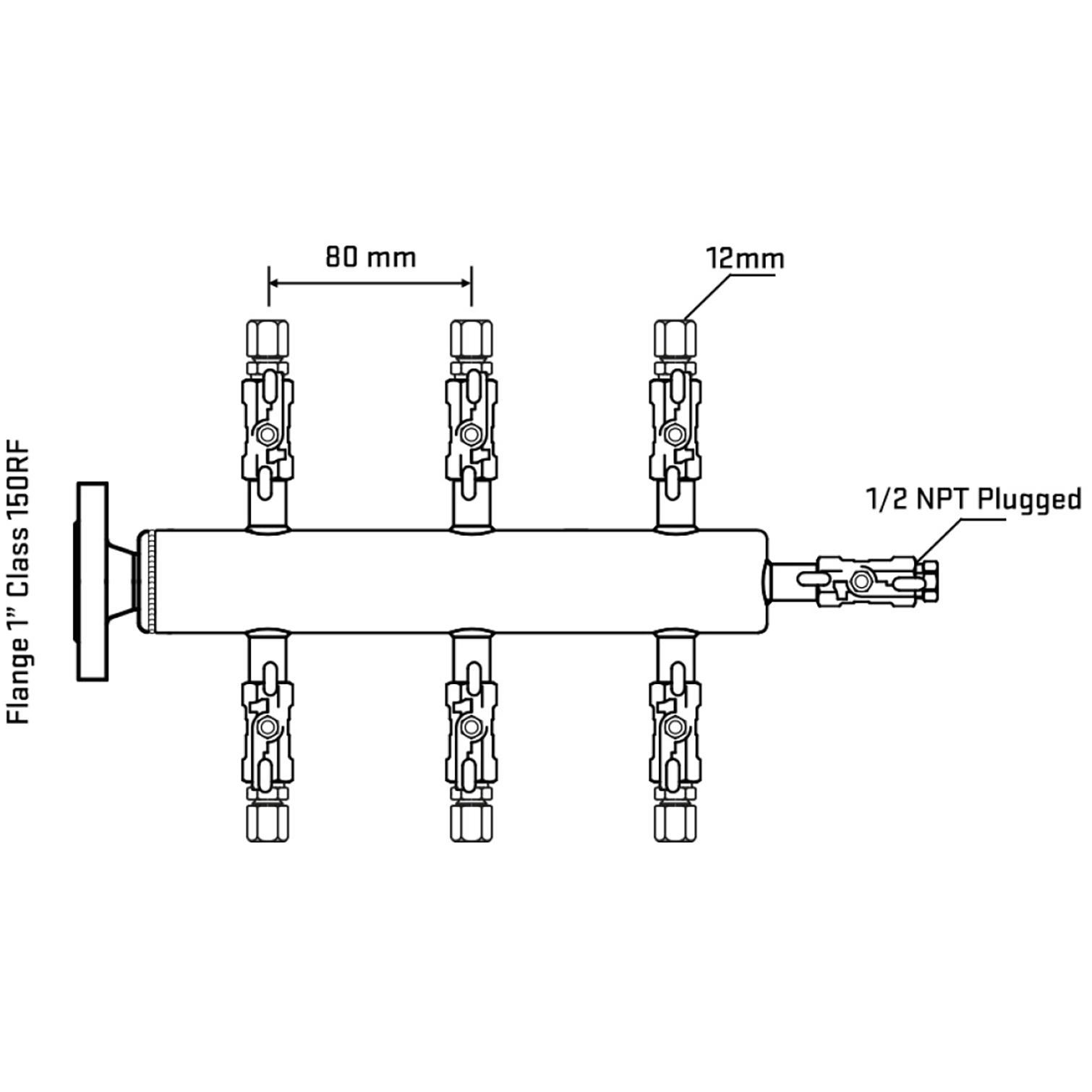 M506A040110 Manifolds Stainless Steel Double Sided