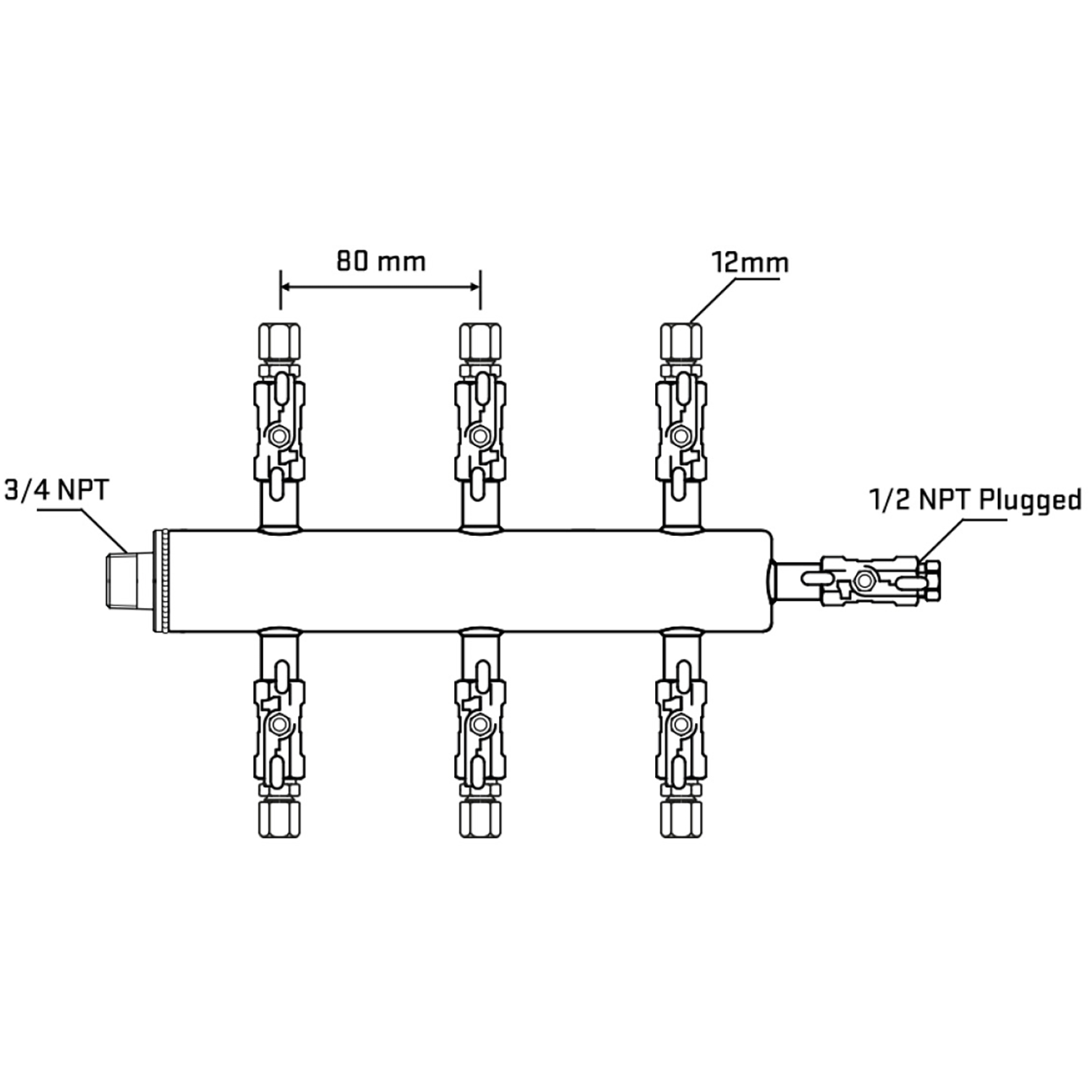 M506A040810 Manifolds Stainless Steel Double Sided