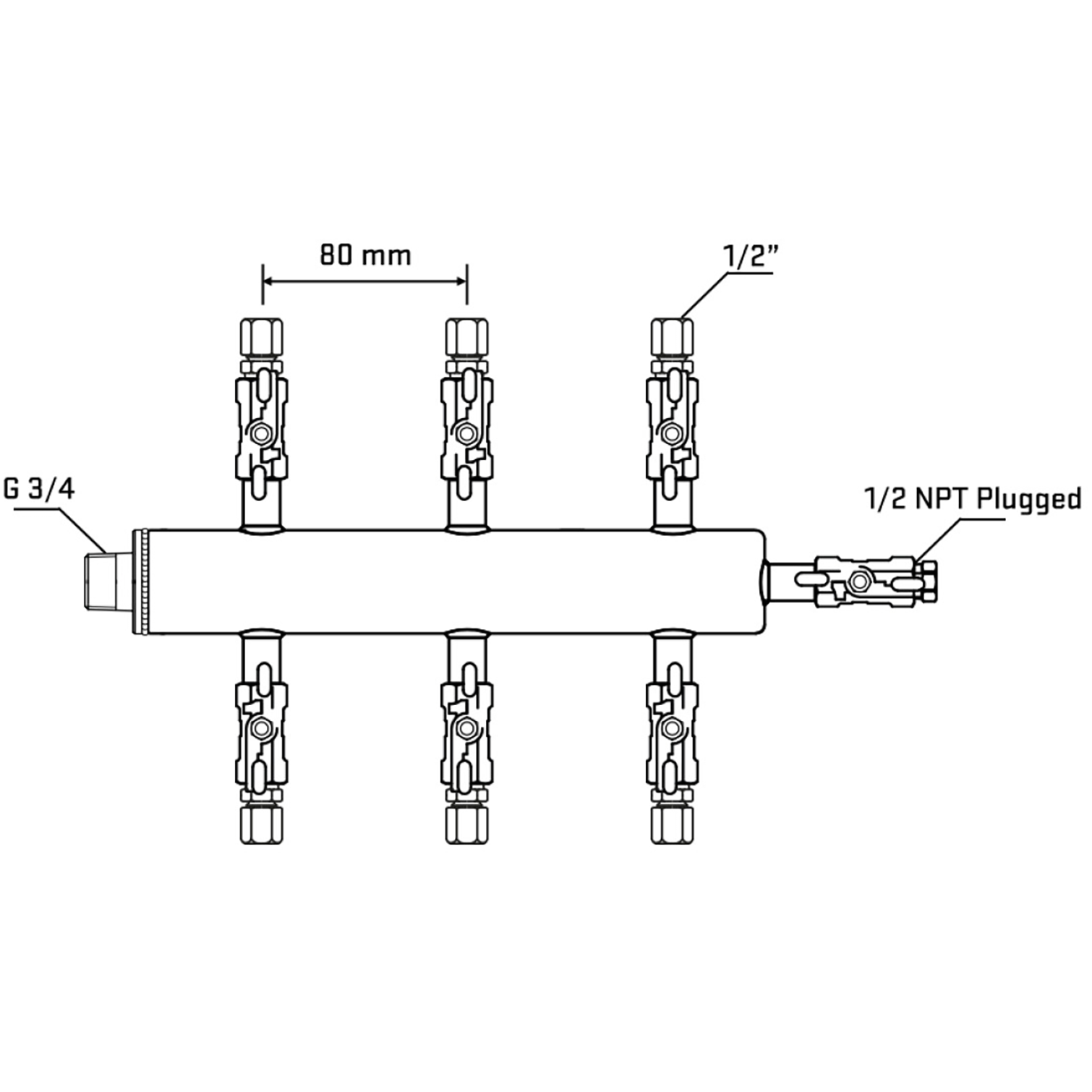 M506A050410 Manifolds Stainless Steel Double Sided