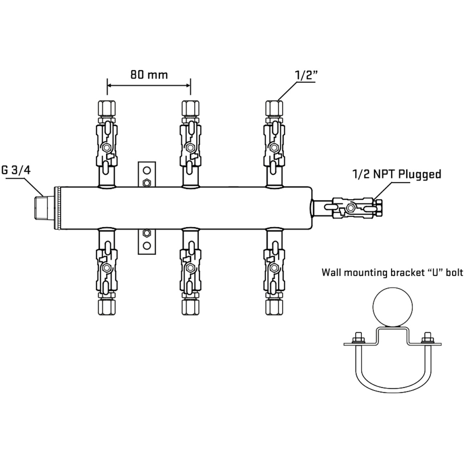 M506A050411 Manifolds Stainless Steel Double Sided