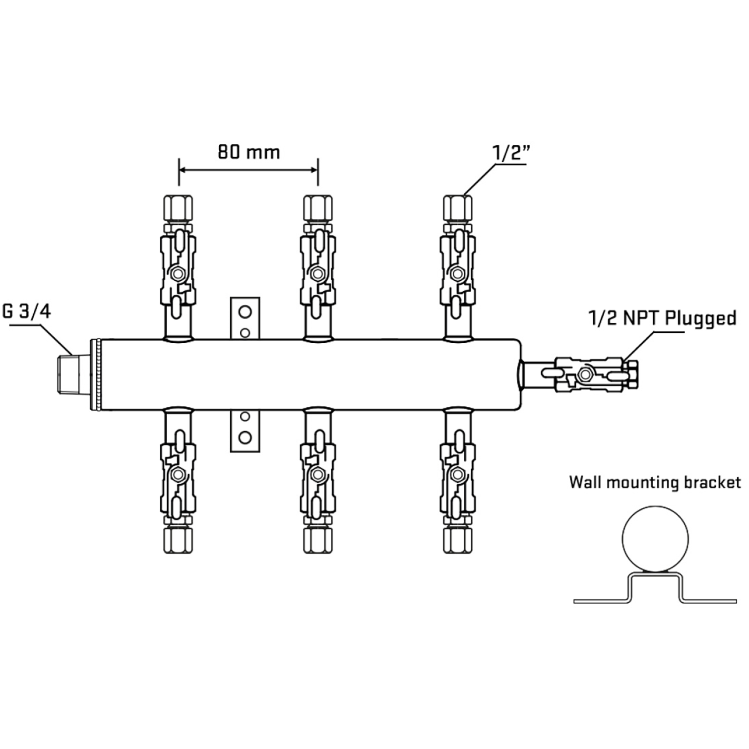 M506A050412 Manifolds Stainless Steel Double Sided