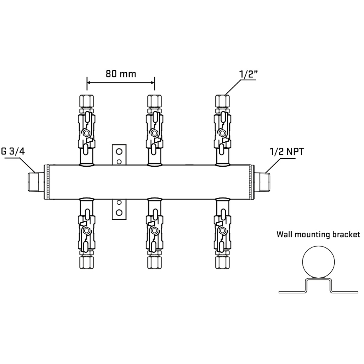 M506A050432 Manifolds Stainless Steel Double Sided