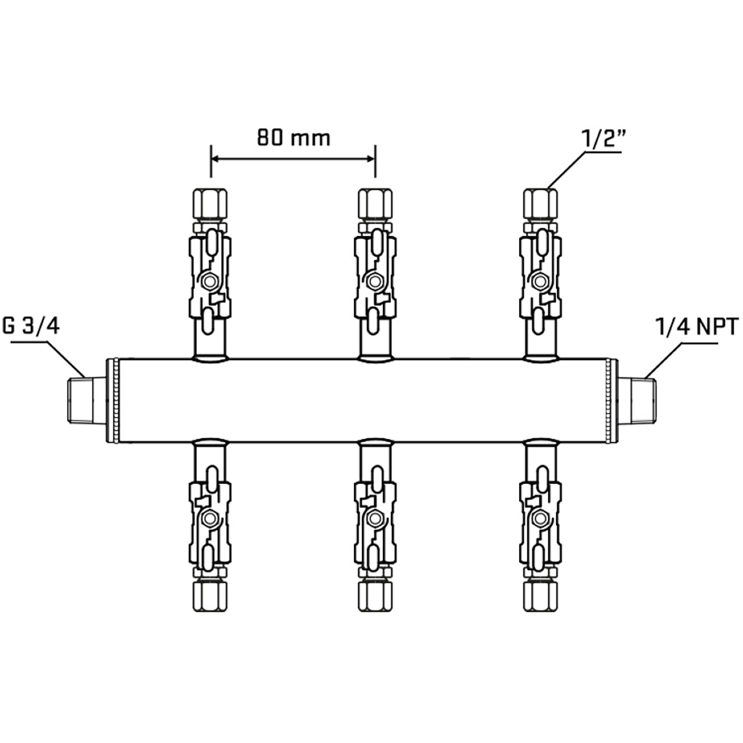 M506A050440 Manifolds Stainless Steel Double Sided