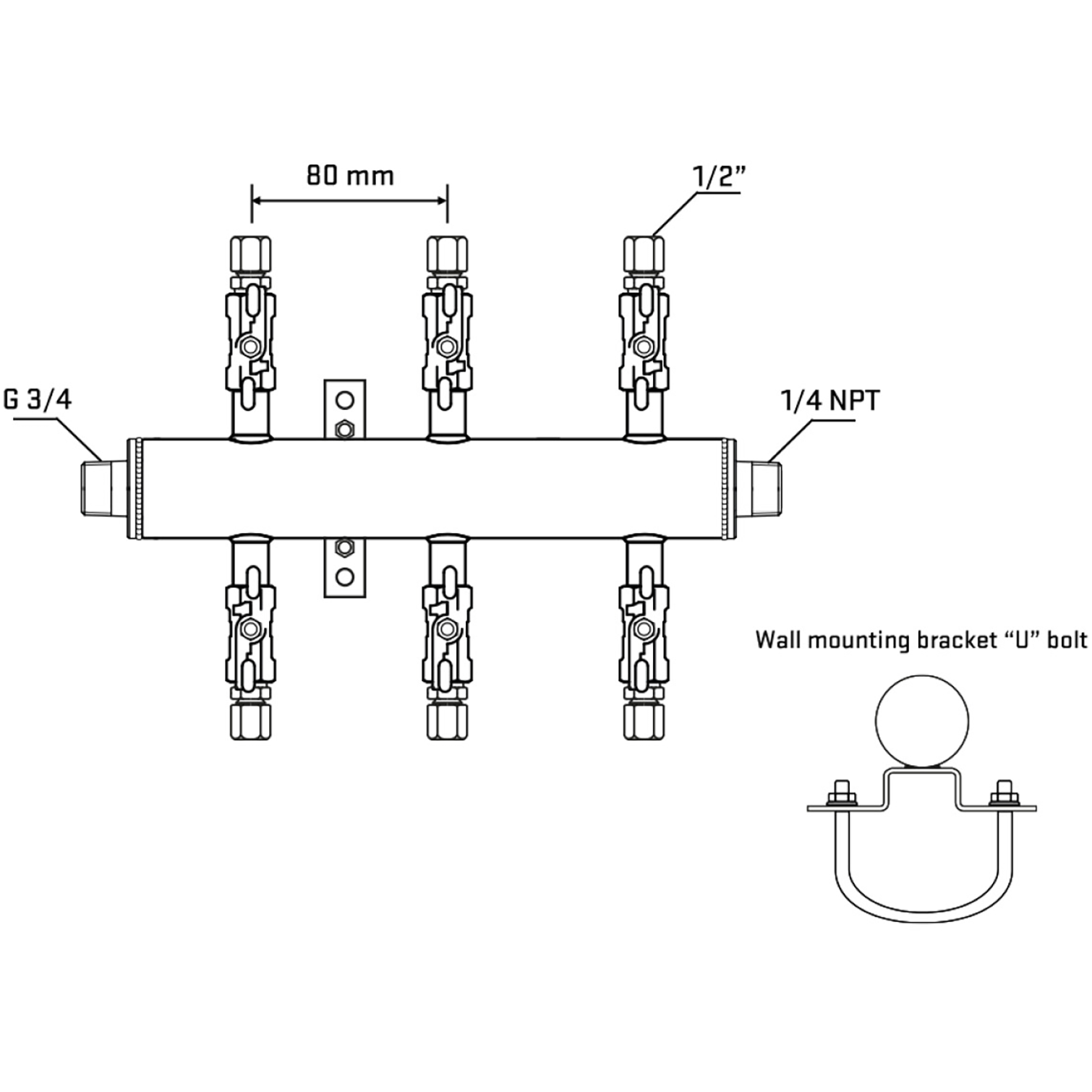 M506A050441 Manifolds Stainless Steel Double Sided