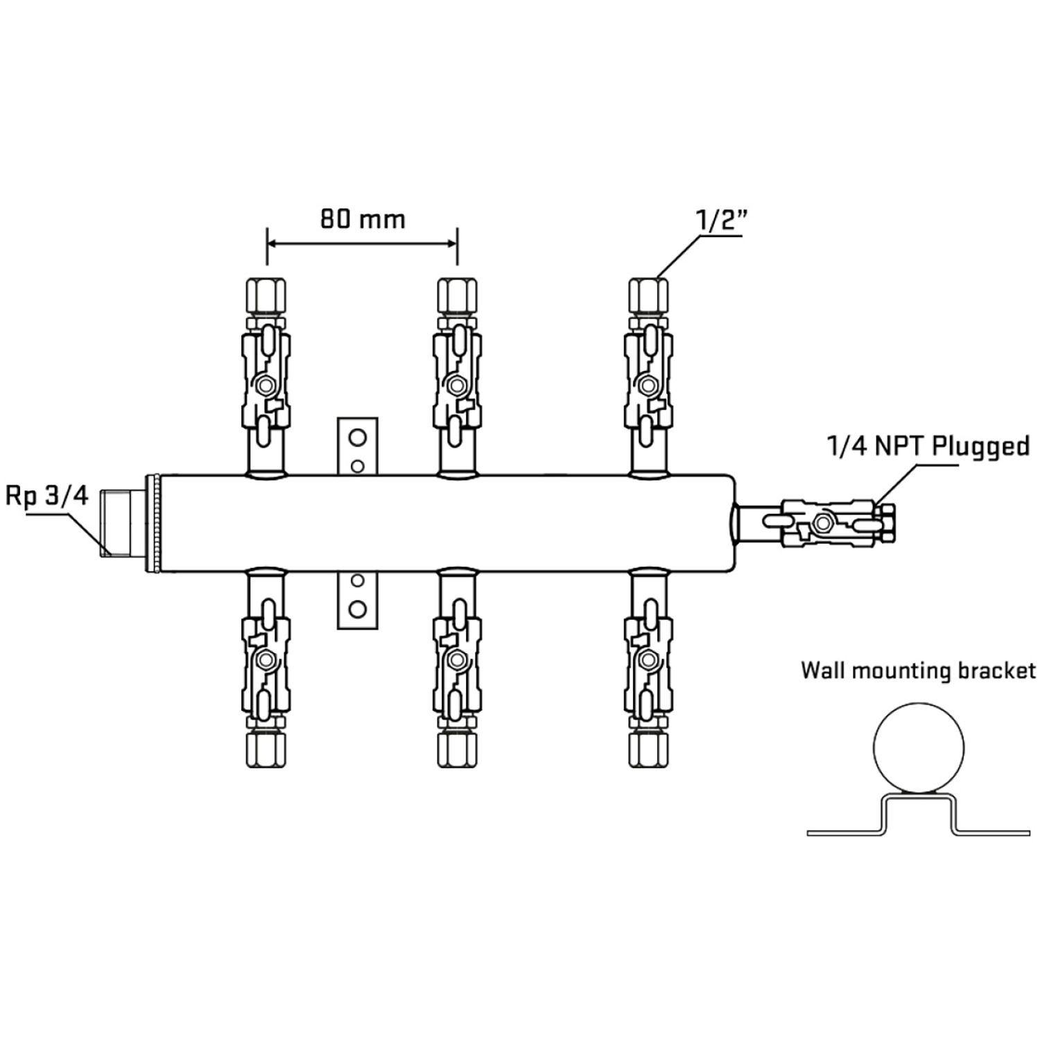 M506A050622 Manifolds Stainless Steel Double Sided