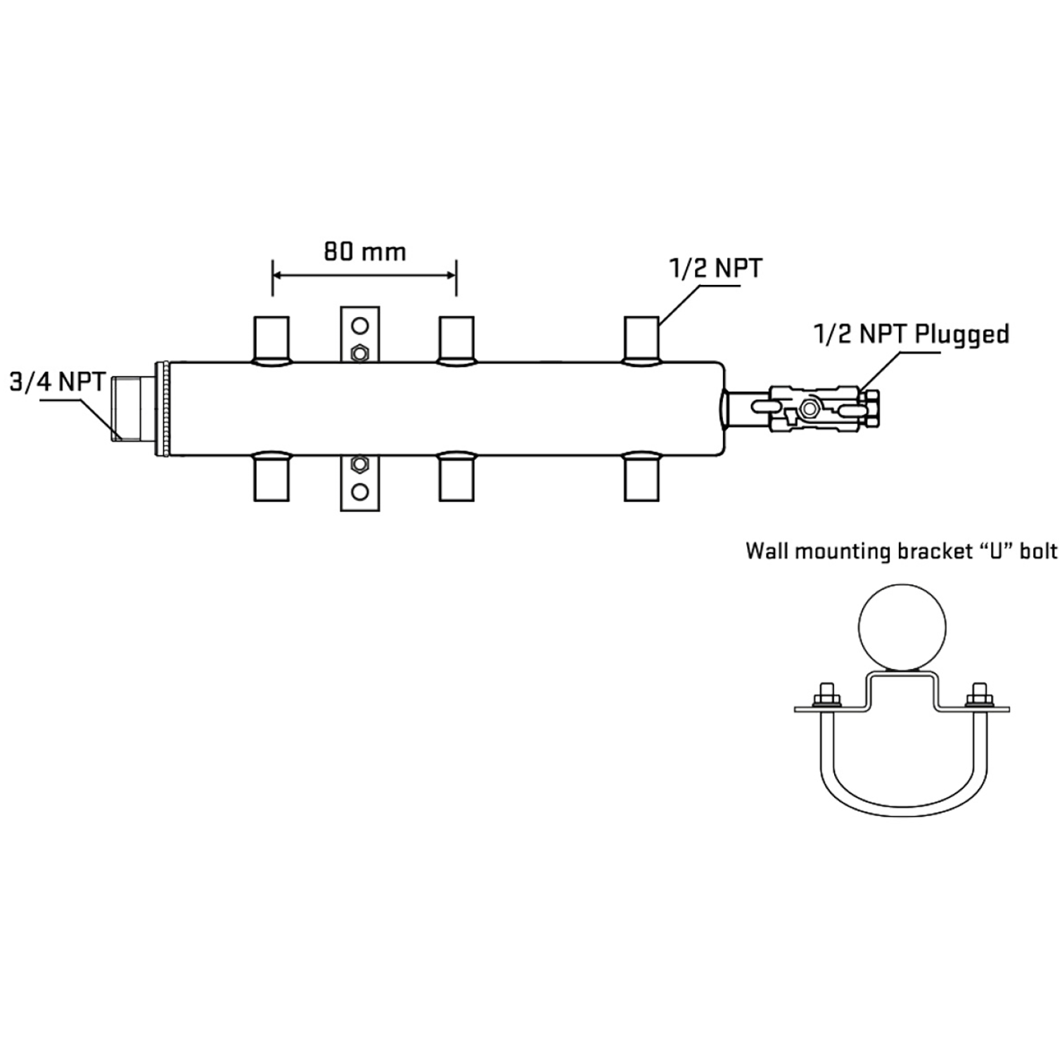 M506A061011 Manifolds Stainless Steel Double Sided