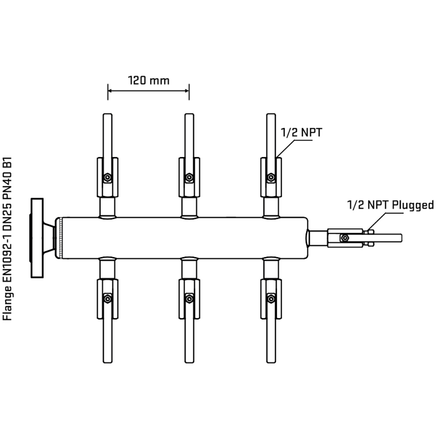 M506B080310 Manifolds Stainless Steel Double Sided