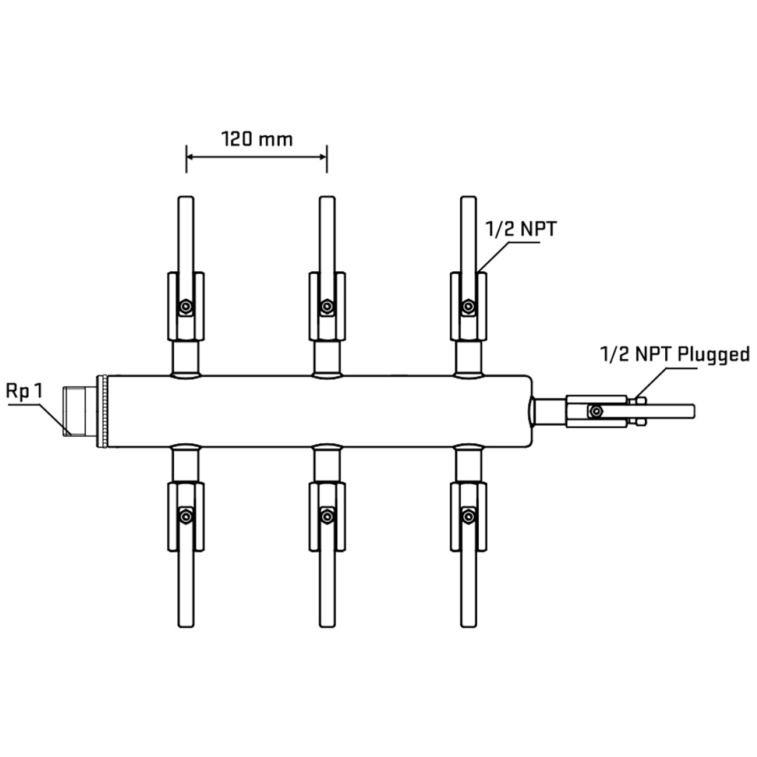 M506B080710 Manifolds Stainless Steel Double Sided