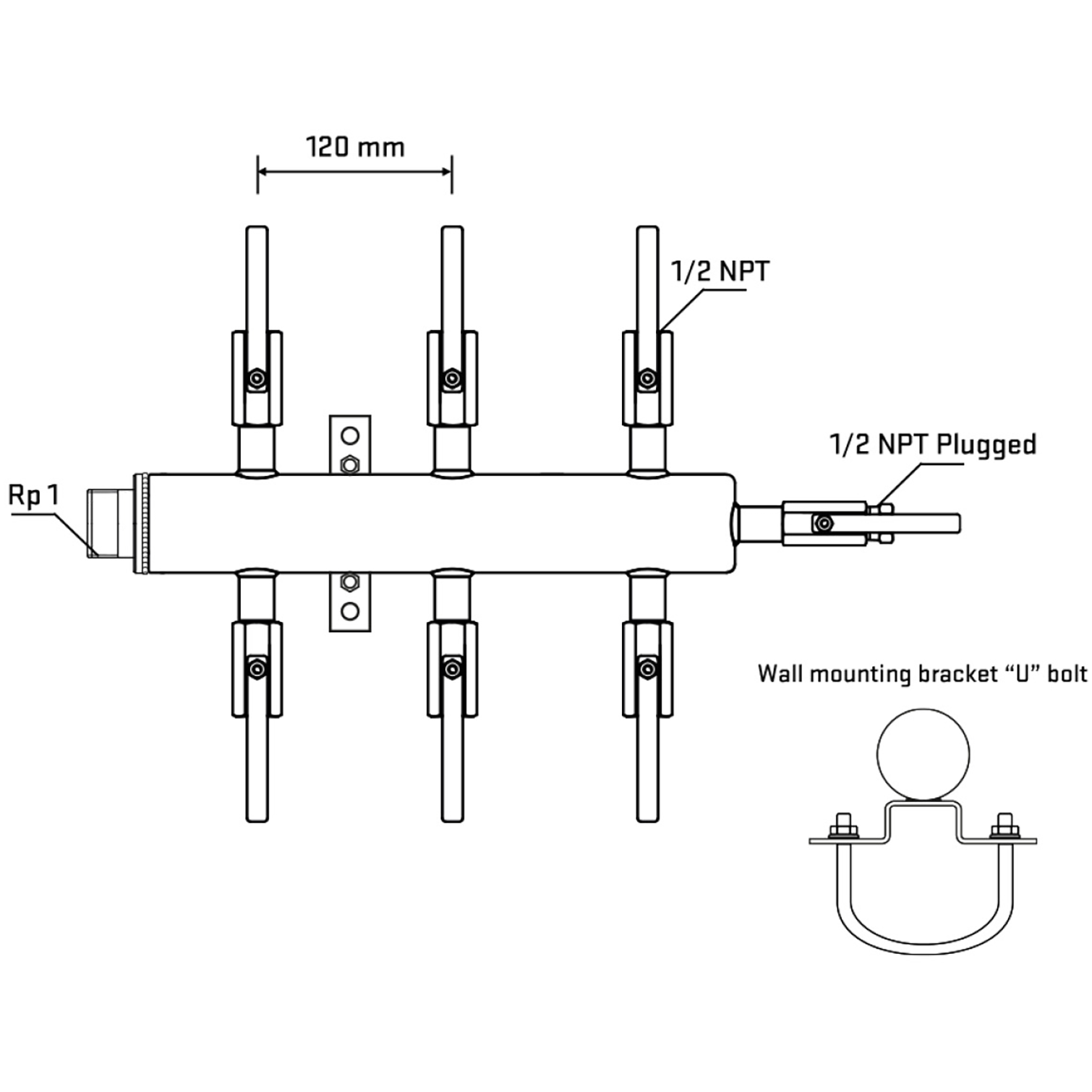 M506B080711 Manifolds Stainless Steel Double Sided