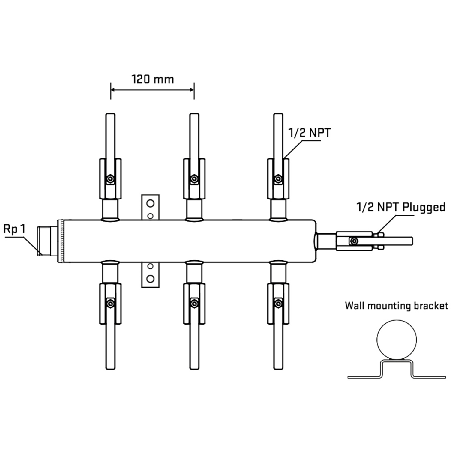 M506B080712 Manifolds Stainless Steel Double Sided