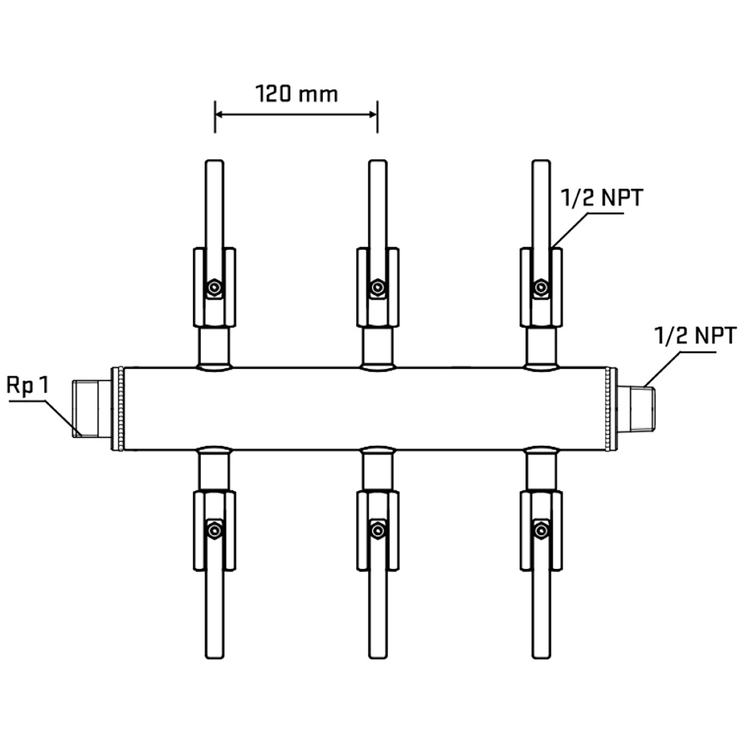 M506B080730 Manifolds Stainless Steel Double Sided