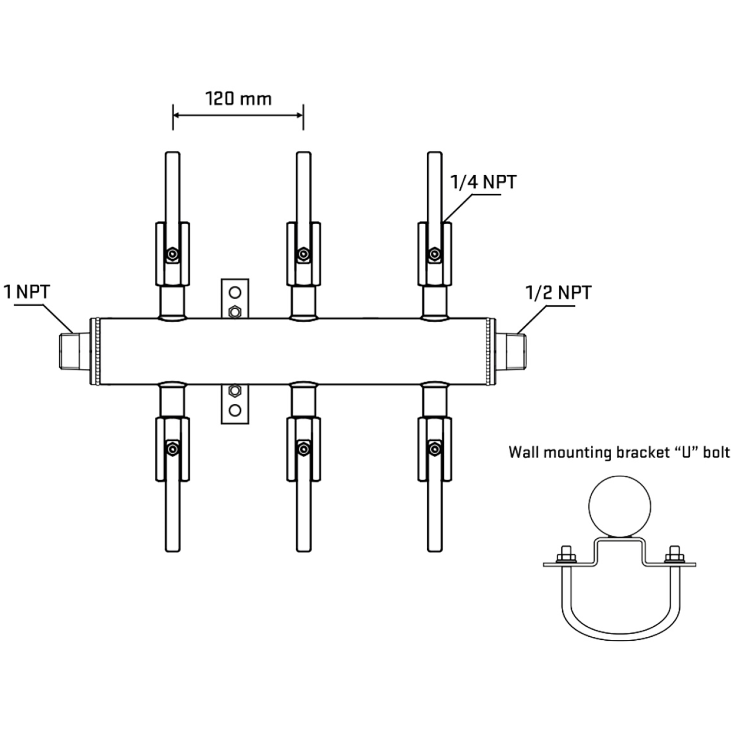 M506B090931 Manifolds Stainless Steel Double Sided