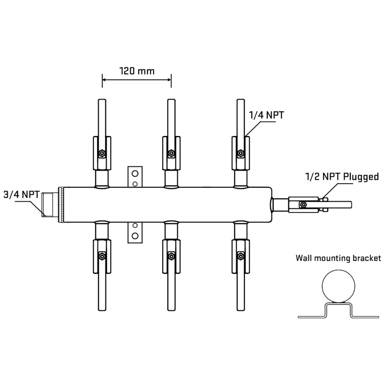 M506B091012 Manifolds Stainless Steel Double Sided