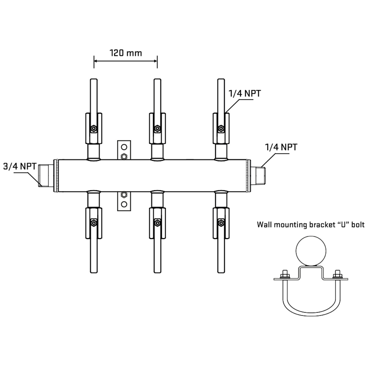 M506B091041 Manifolds Stainless Steel Double Sided