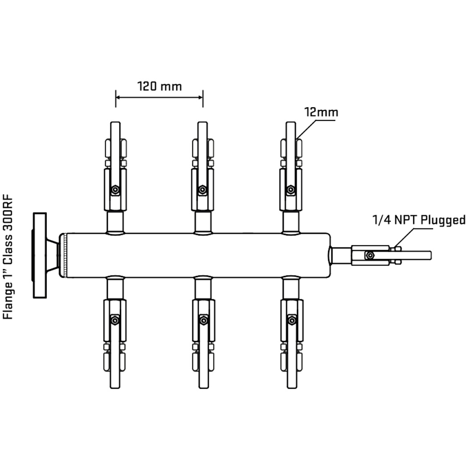 M506B100220 Manifolds Stainless Steel Double Sided