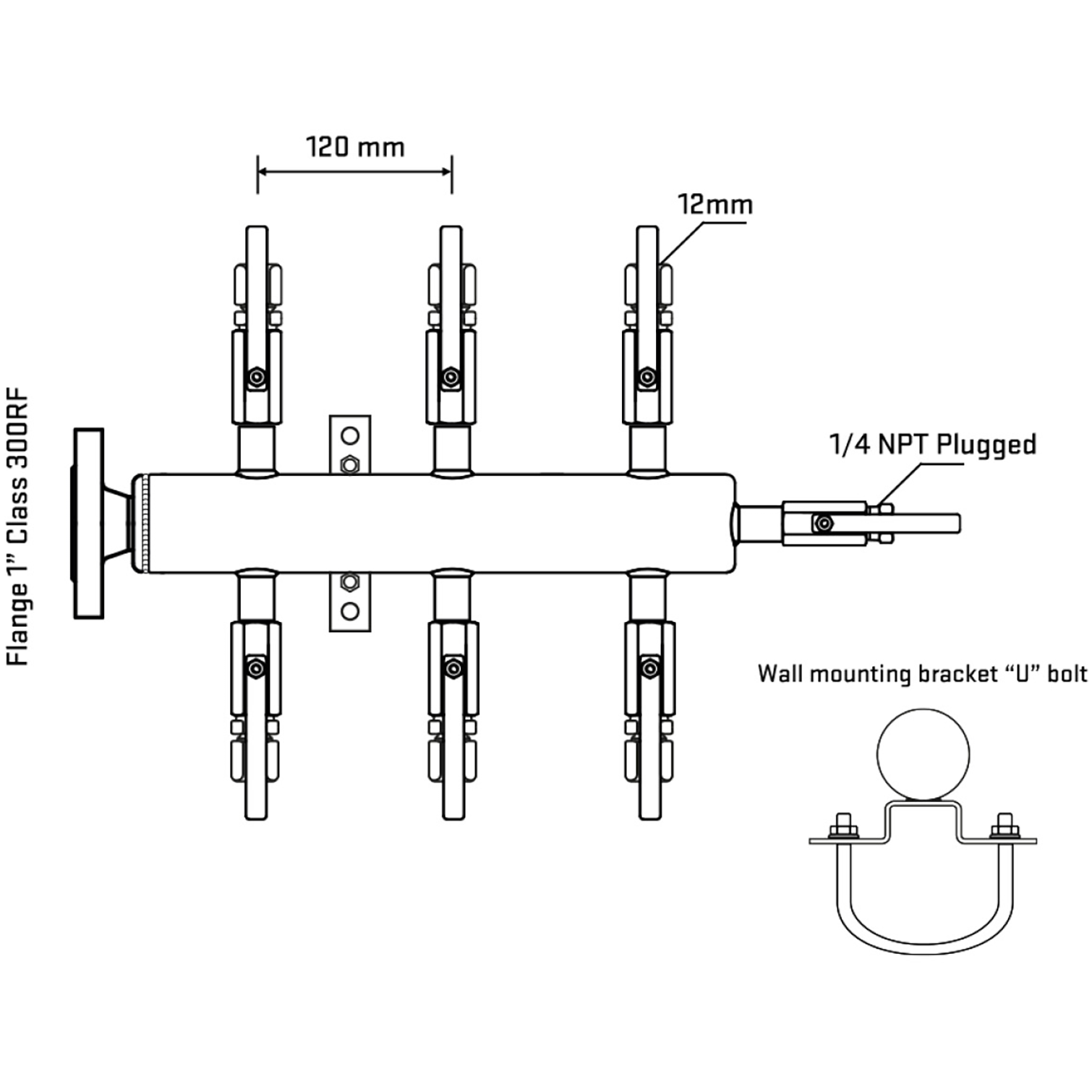 M506B100221 Manifolds Stainless Steel Double Sided