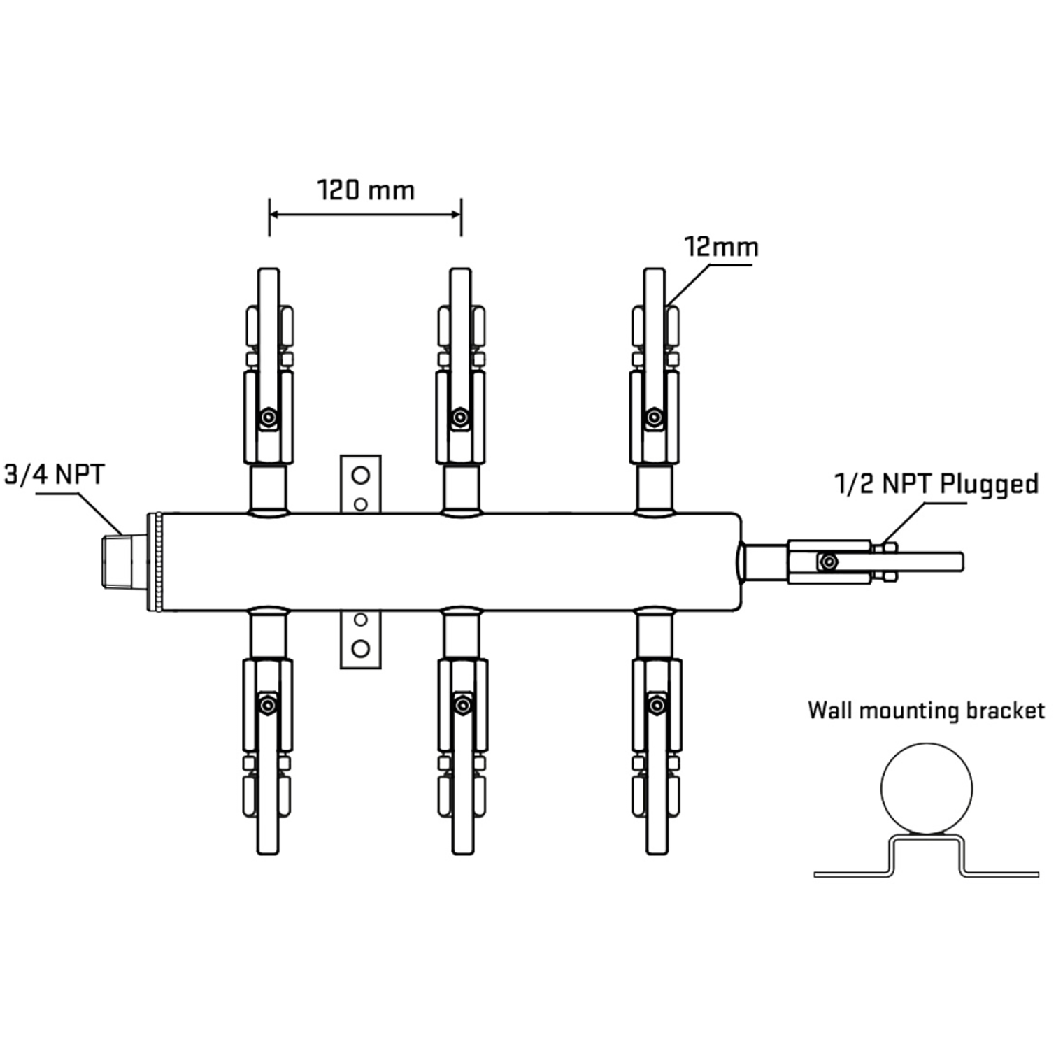 M506B100812 Manifolds Stainless Steel Double Sided