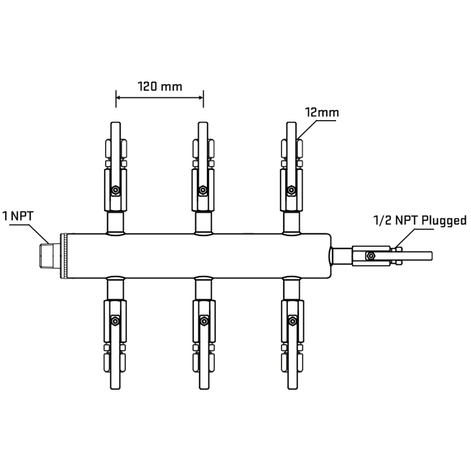 M506B100910 Manifolds Stainless Steel Double Sided