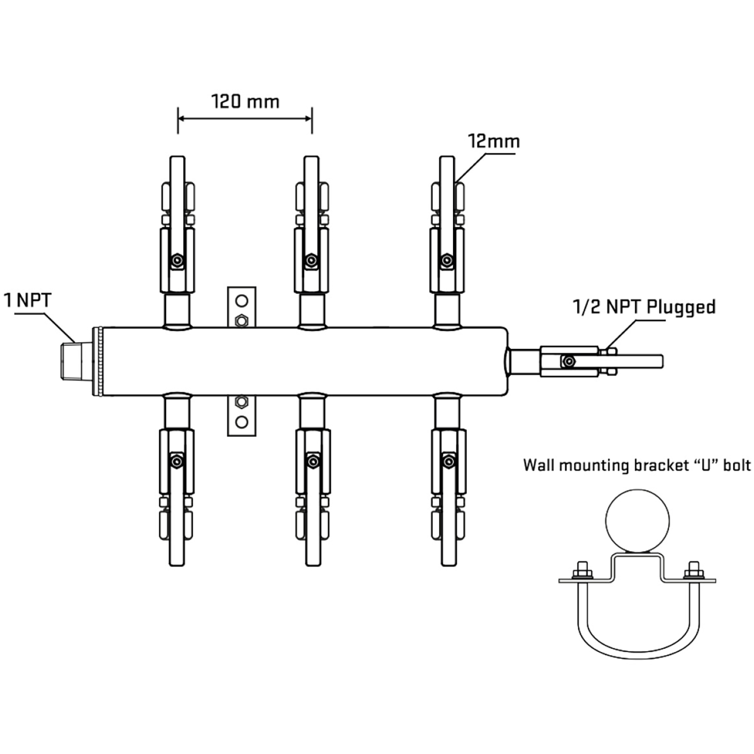 M506B100911 Manifolds Stainless Steel Double Sided