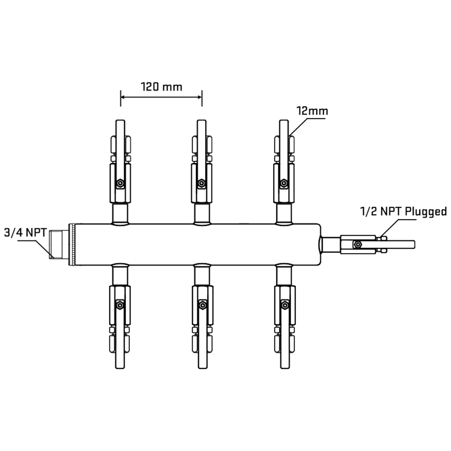 M506B101010 Manifolds Stainless Steel Double Sided