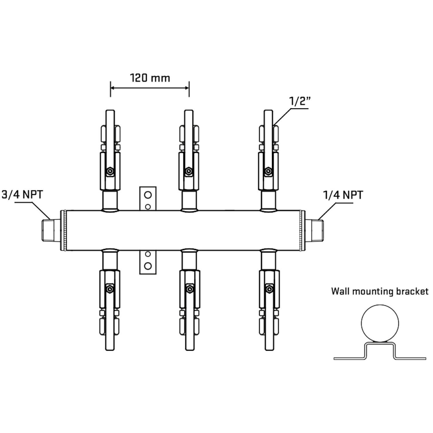 M506B120842 Manifolds Stainless Steel Double Sided