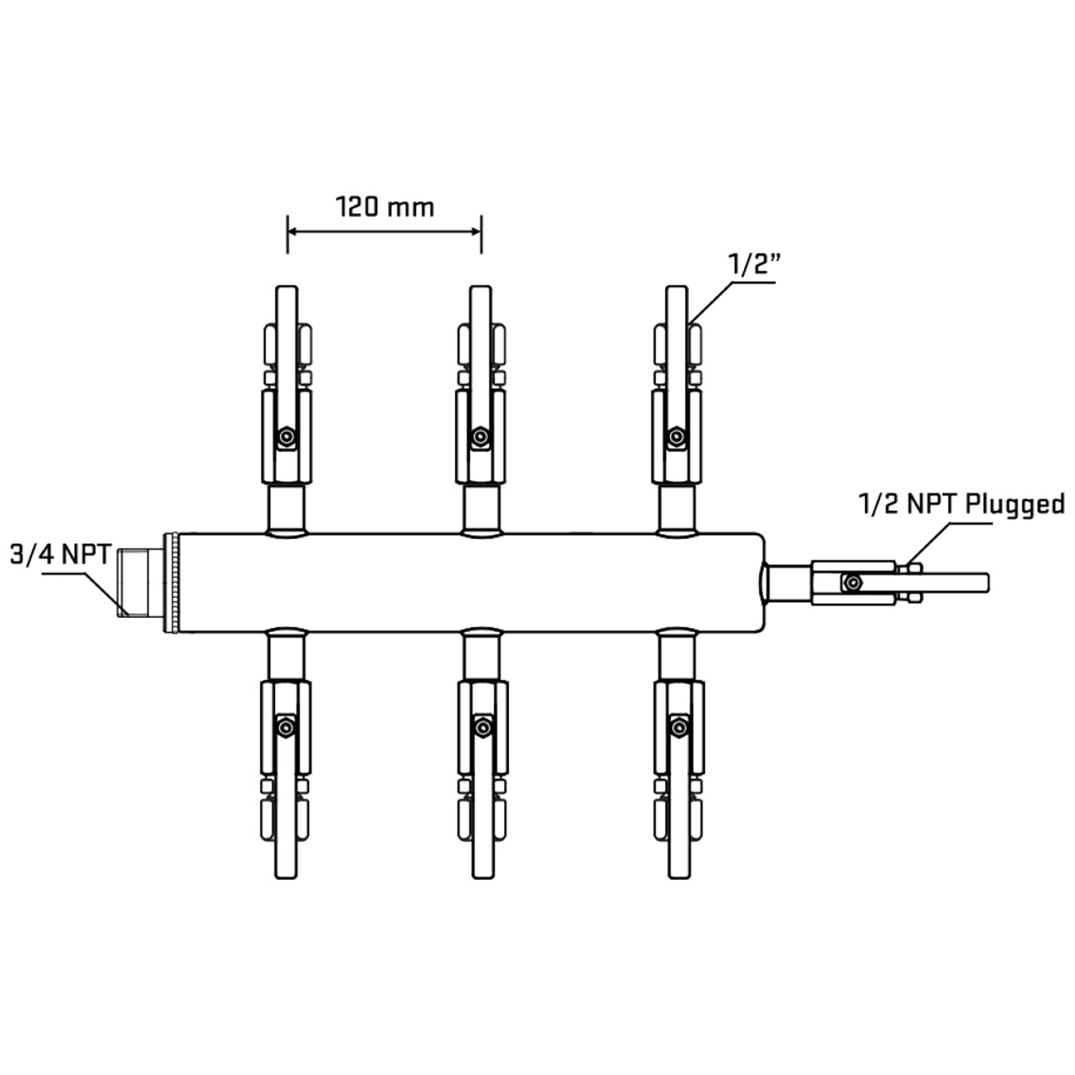 M506B121010 Manifolds Stainless Steel Double Sided